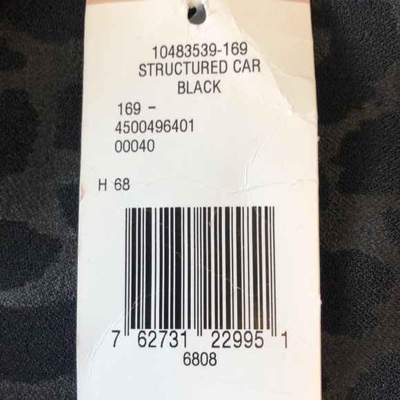 Evan-Picone Black Leopard Sheath Dress Structured Lined Buckle Detail LBD 12 NEW - Picture 14 of 14